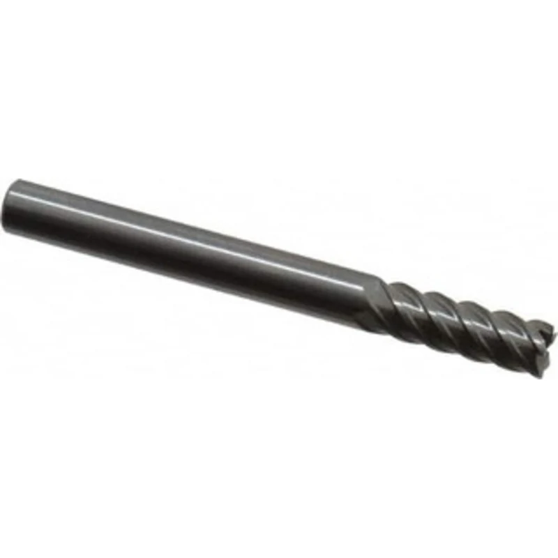 Accupro 10 per Side 3/32 Small End Diam 0.308 LOC 2-Flute Solid Carbide Tapered Ball End Mill Uncoated, 3/16 Shank Di...